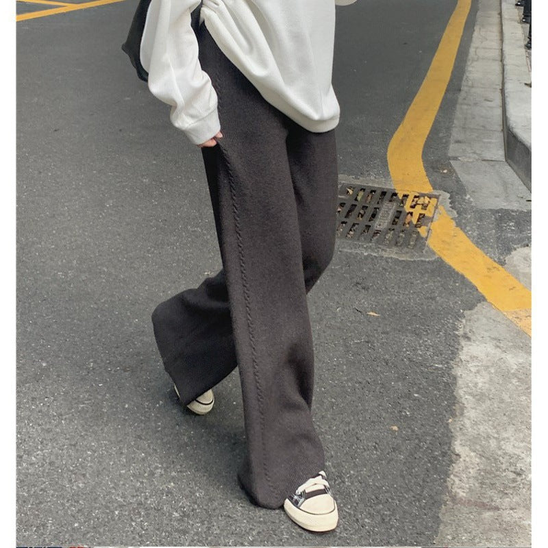 Women's Twist-covering Knitted Wide-leg Pants