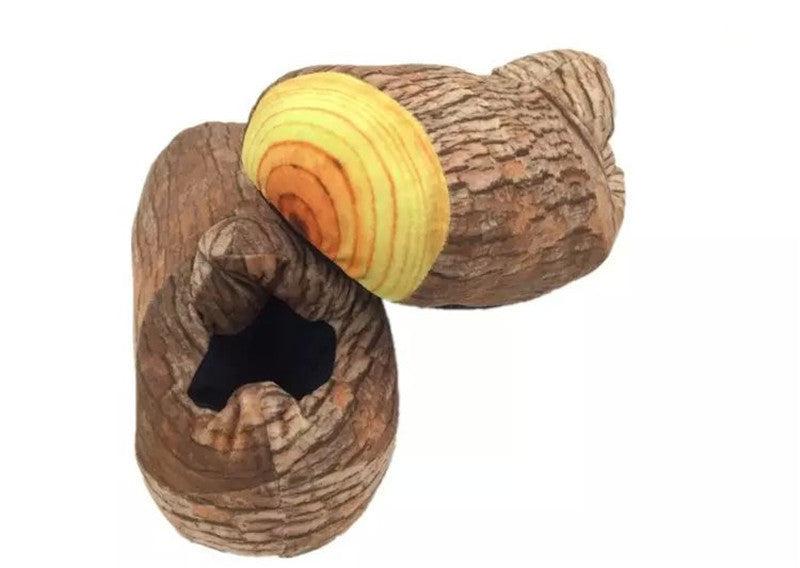 Creative Simulation Wood Grain Cotton Slippers Winter Couple Keep Warm