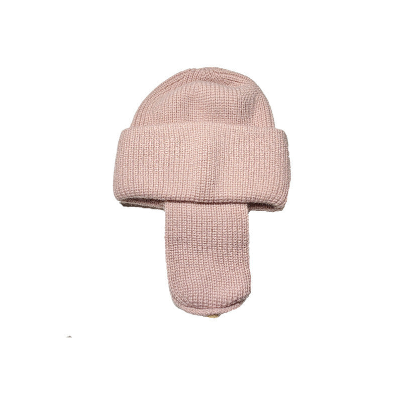 Women's Warm Ear Protection All-in-one Wool Hat