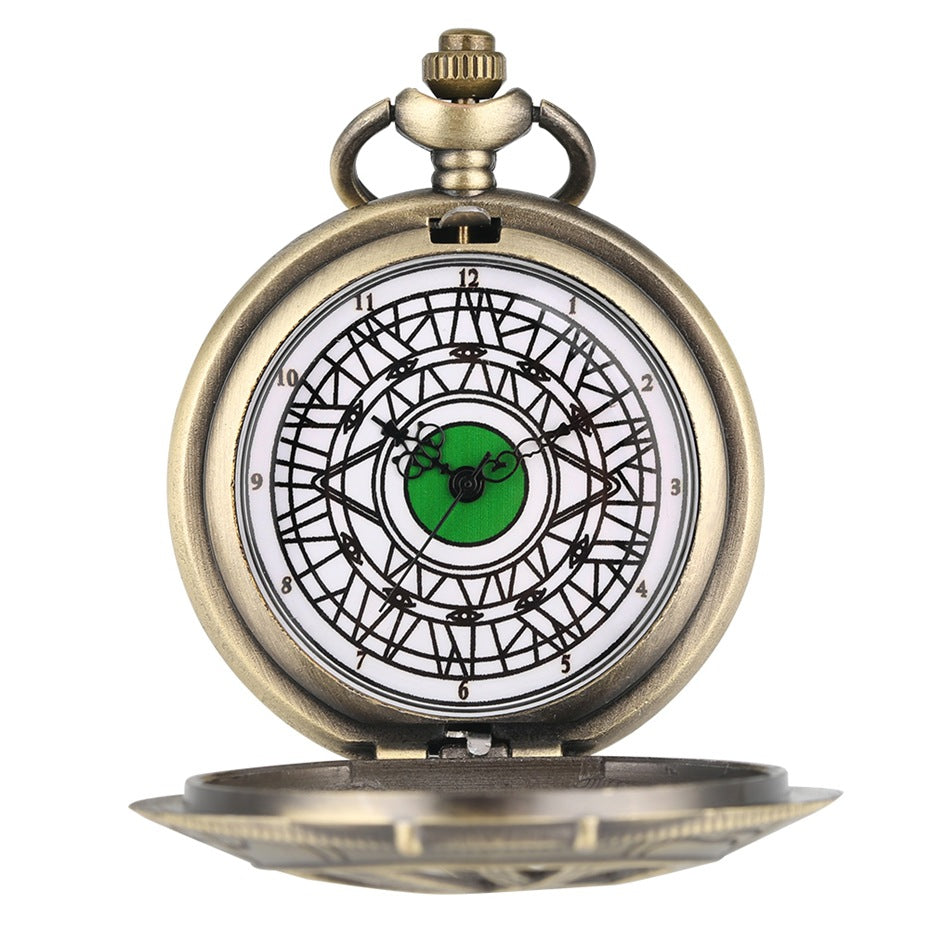 New Creative Hollow Antique Quartz Pocket Watch Ago Motorcycle Eye Theme Pocket Watch