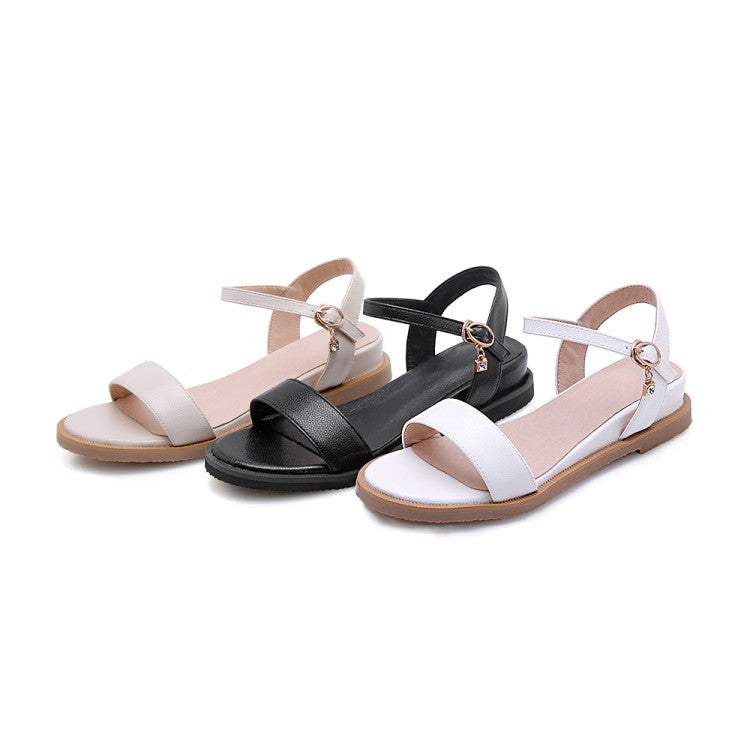 Everyday Open-toed Fashion Sandals With Flat-bottom Buckle