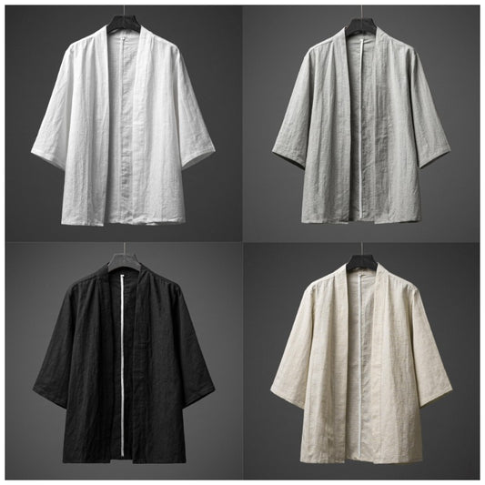 Loose Solid Color Three-quarter Sleeve Shirt