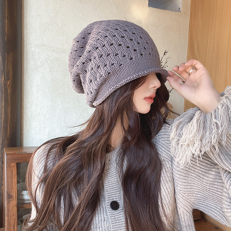 Breathable Closed Toe Hat Trendy Big Head Circumference Loose Pile Heap Cap