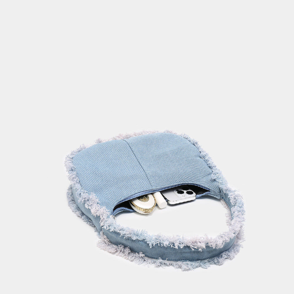 Skuldertaske i denim til kvinder