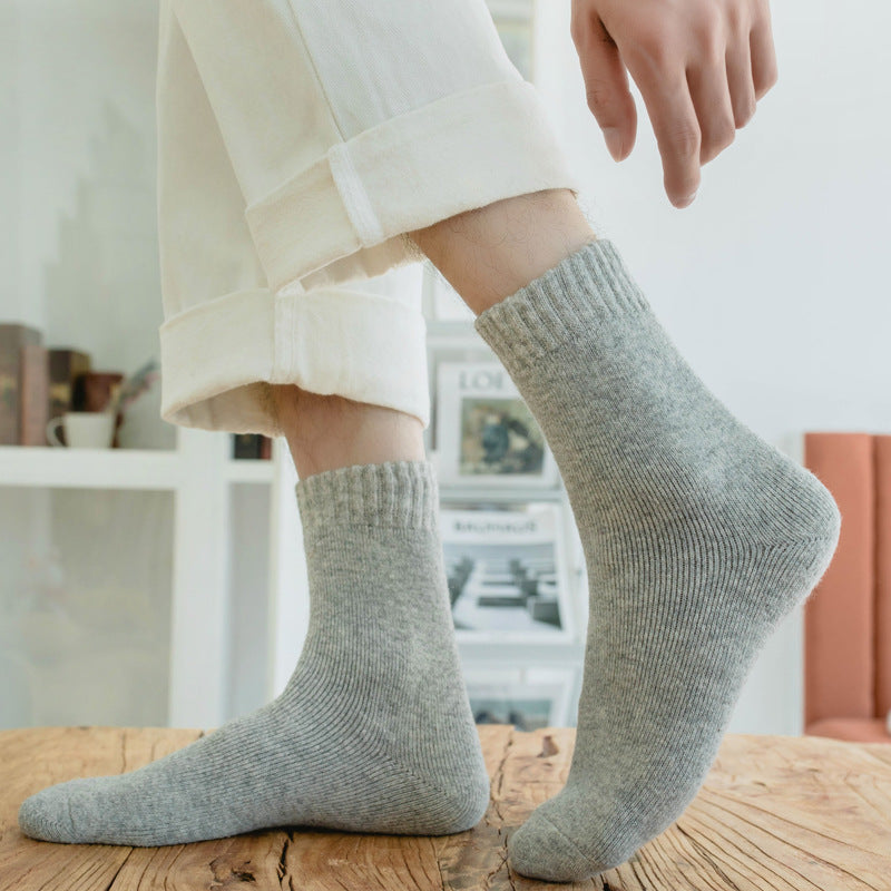 Men's Winter Terry Socks Super Thick Warm Mid Tube