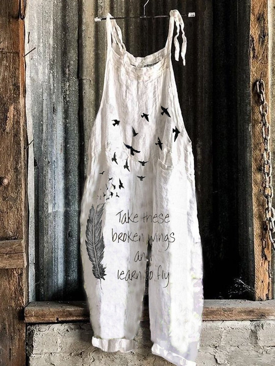 Printed Retro Wide-leg Women's Jumpsuit