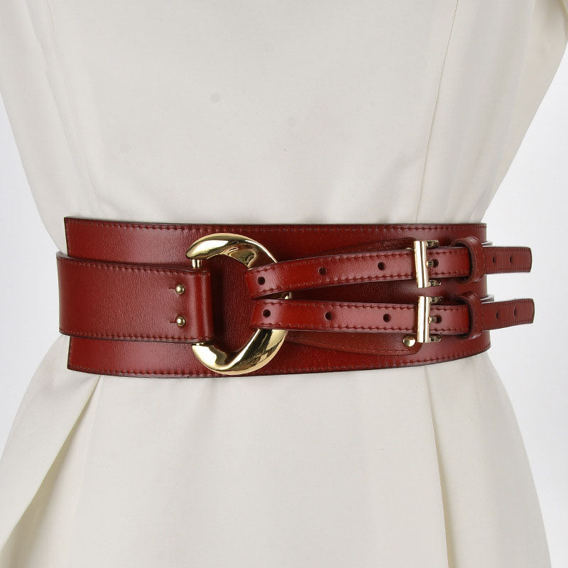 Irregular Leather Waist Seal Women's Decorative Suit Fashion Dress Sweater Bundle Belt