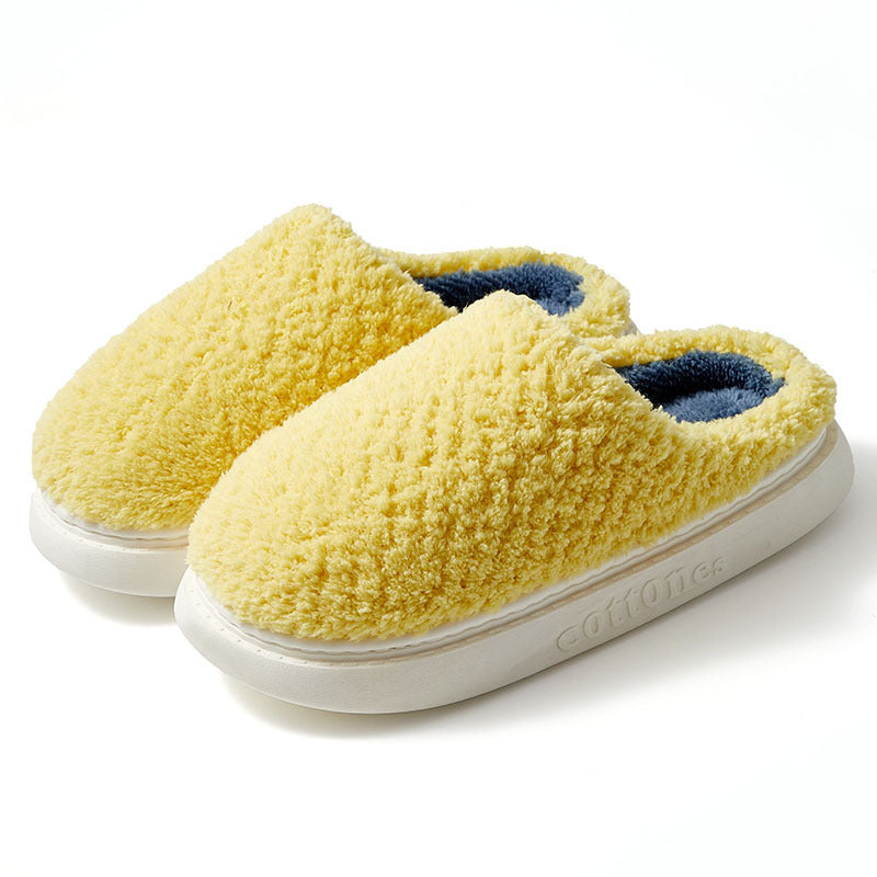 Plaid Couple Home Warm Cotton Slippers