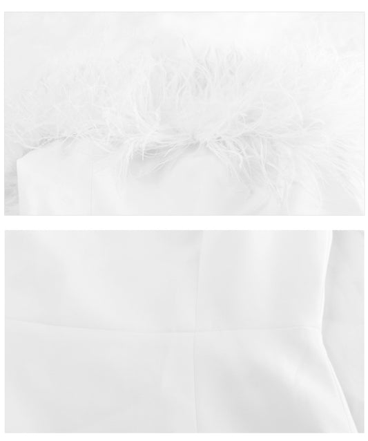 Chest Wrapped Feather Bandage Dress