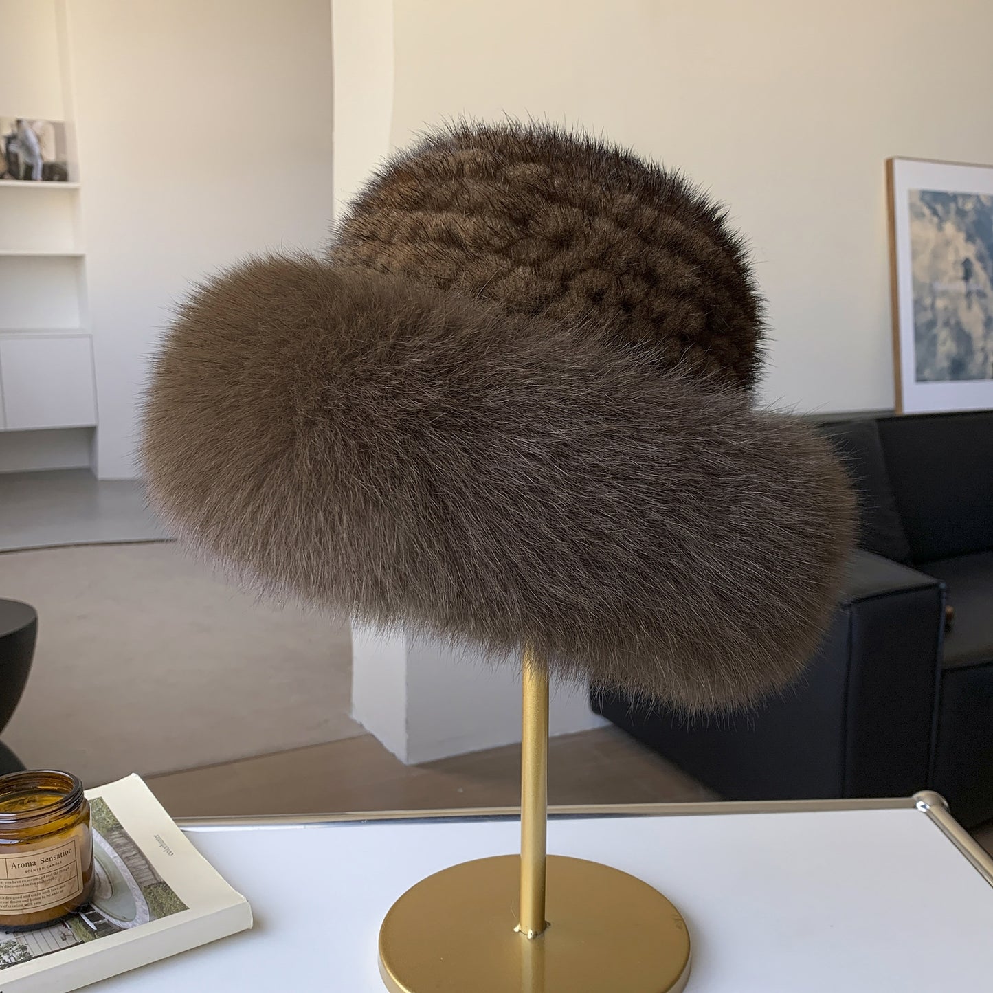 Winter Fashion Warm Bucket Hat Made From Mink Fur