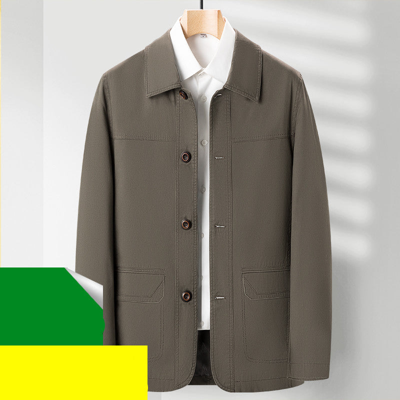 Spring And Autumn Style Middle Aged And Elderly Men Lapel Top