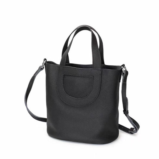 First Layer Cowhide Pig Nose Vegetable Basket Bucket Bag Hand Bill Of Lading Shoulder