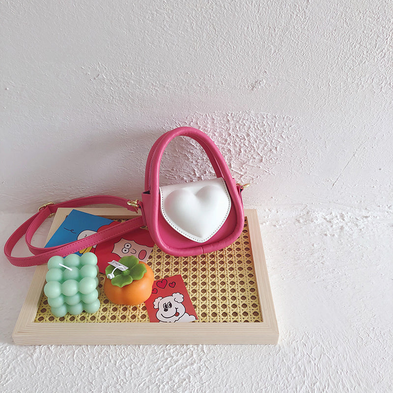 Children's Fashion Cute Peach Heart Crossbody Handbag