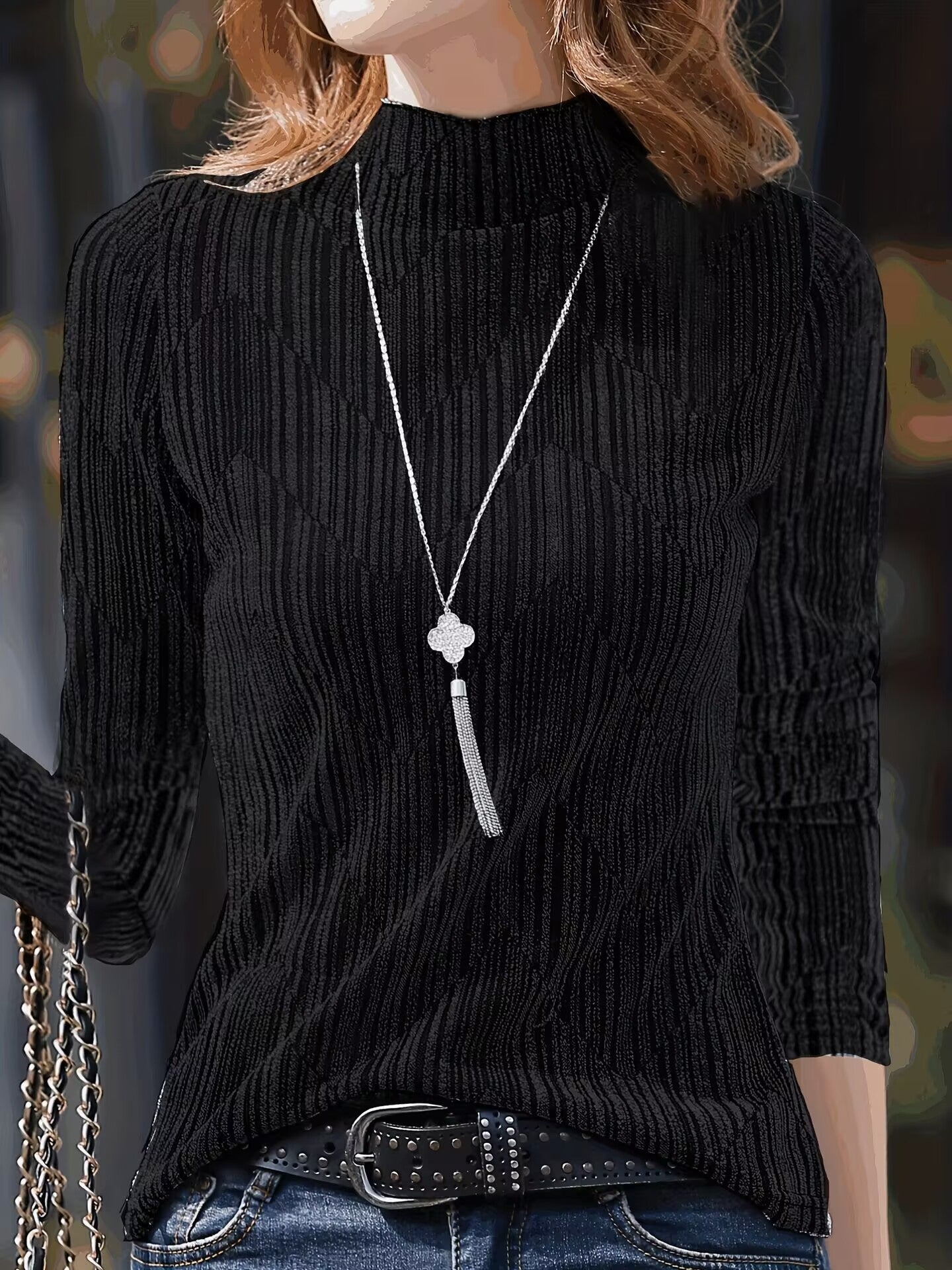 Ny stilfuld slim-fit casual top med et elegant plisseret design