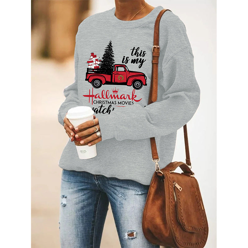 Women's Round Neck Long Sleeve Sweater Christmas
