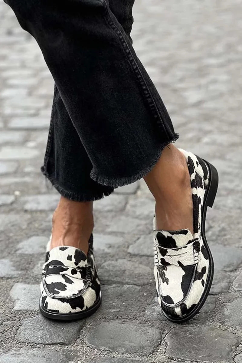 Kvinders Forårs- og Efterårsrunde Tå Lave Mund Købmønster Plus Size Casual Pumps