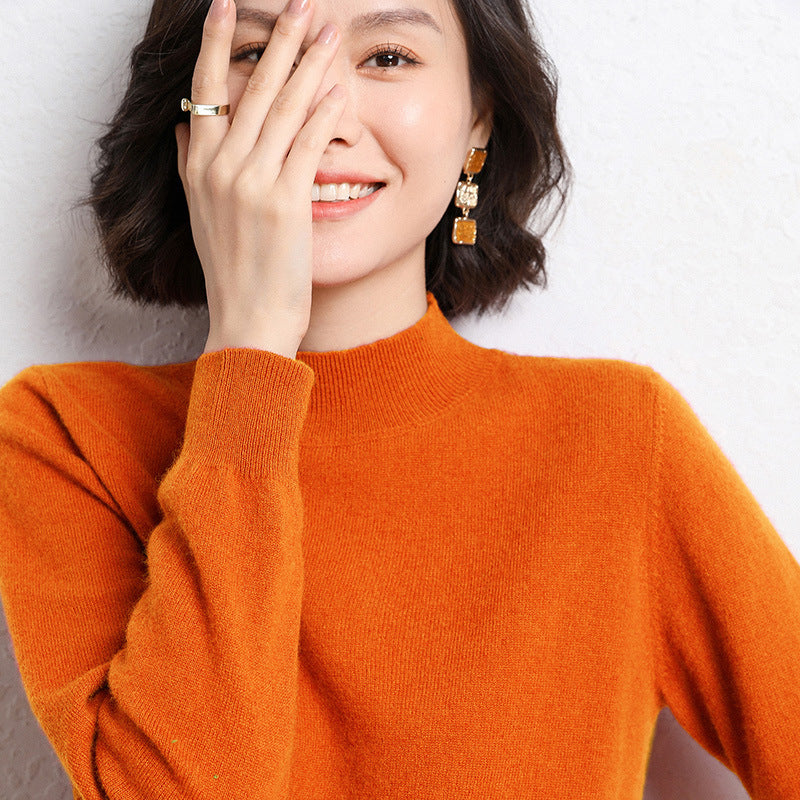 Half Turtleneck Women's Knitted Warm Bottoming Sweater