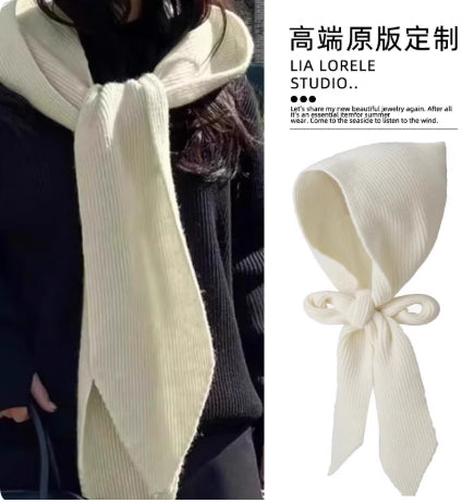 Women's Winter Hooded Scarf neck Warmer In Solid Color