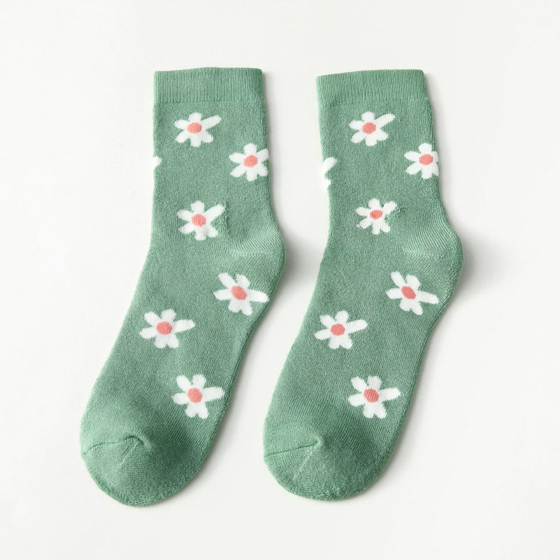 Female Female Middle Tube Cartoon Extra Thick Warm-keeping Socks