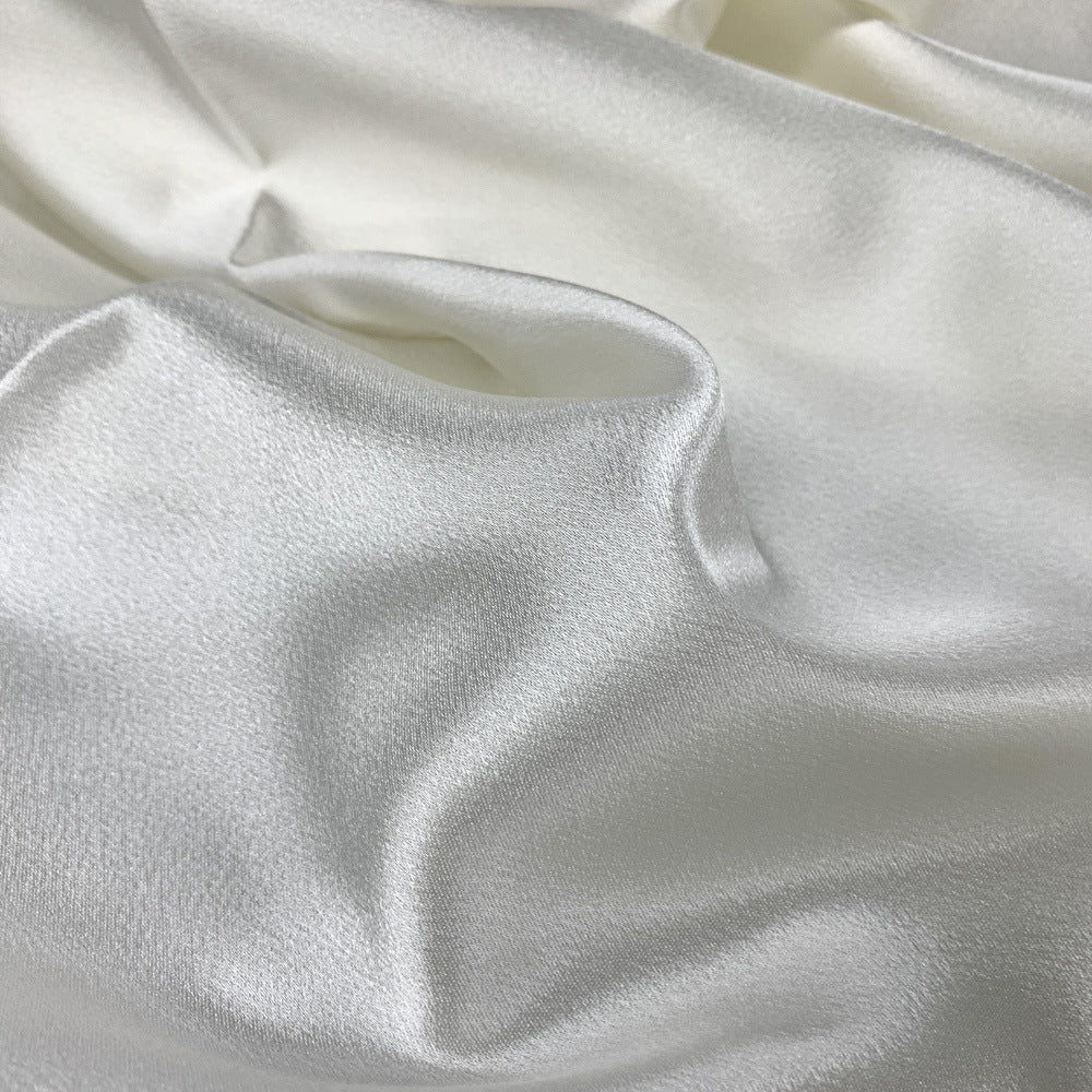 White Acetate Satin Ice Silk Chiffon Wide Leg Pants