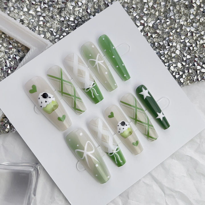 Summer Sweet Cool Ins Style Ice Cream French Glossy Sealing Layer Nail Sticker