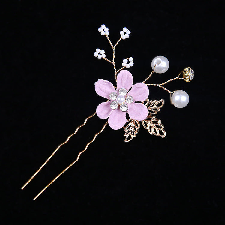 Flower Pearl U-shaped Hair Fork