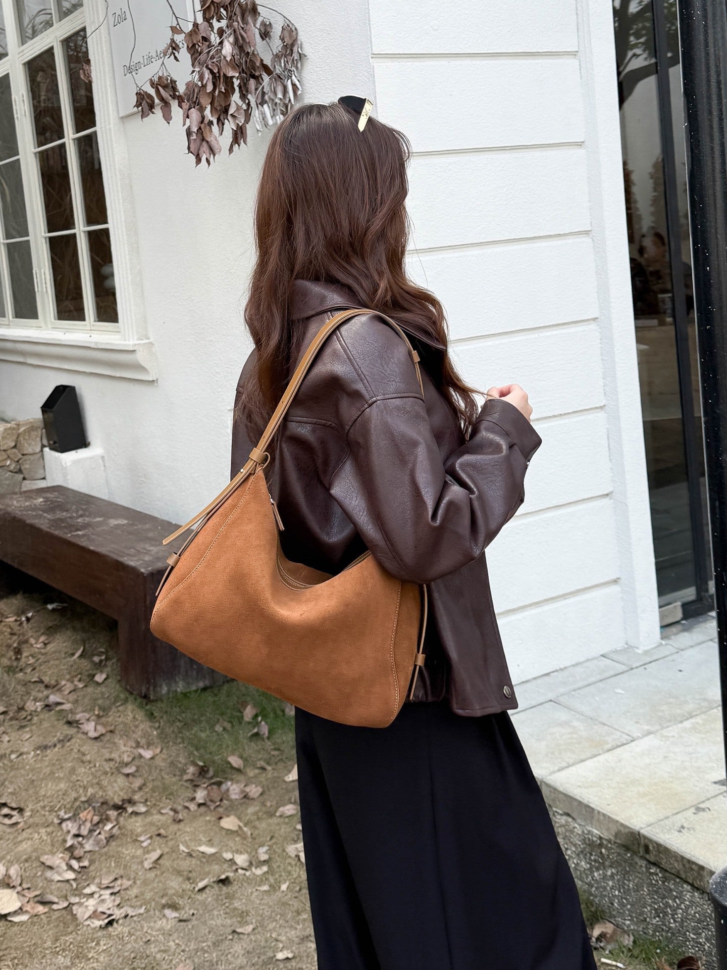 Large-capacity Tote Bag Made From Matte Cowhide