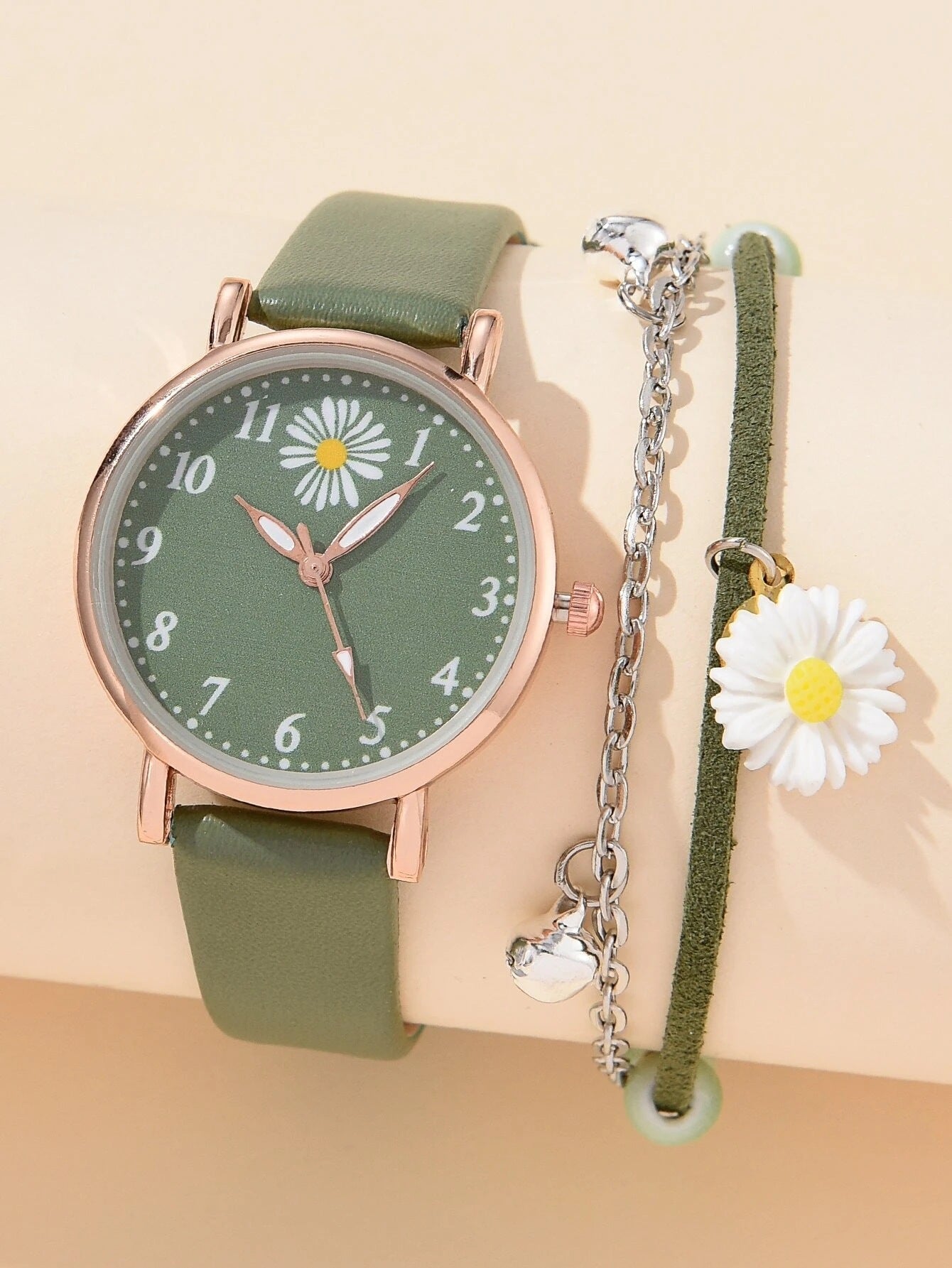 match Fashion Trendy Girls' Cute Quartz Watch Set