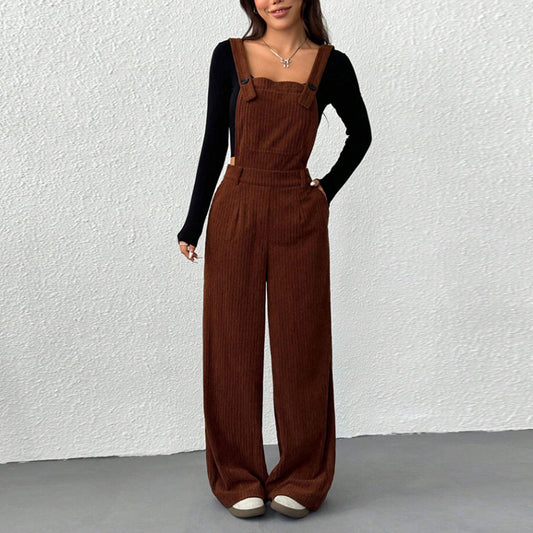 Trendy fløjlsbukseoveralls til kvinder