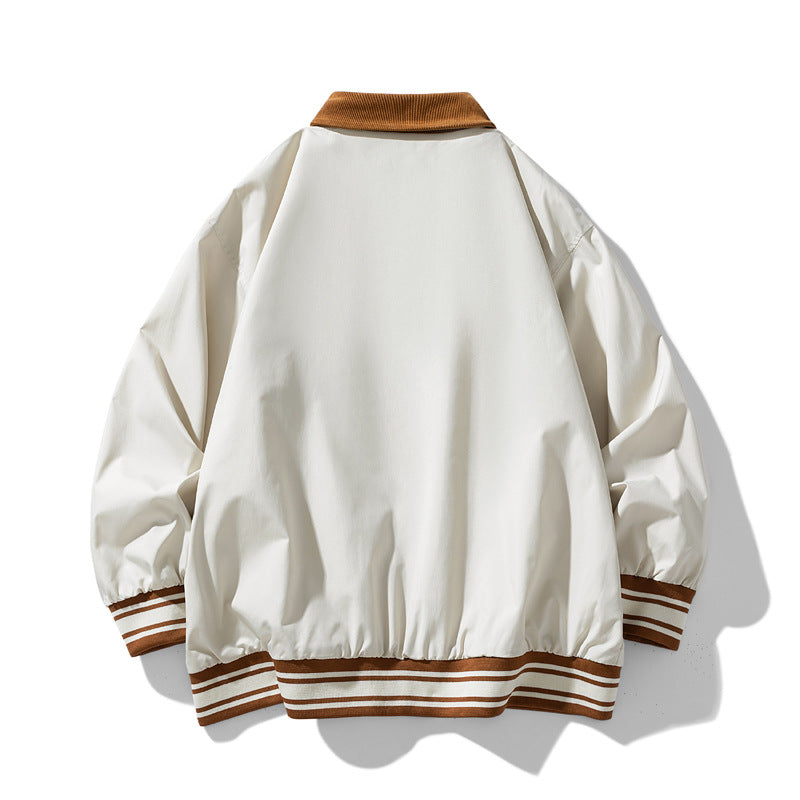 High-end Lapel Baseball Uniform Men's Casual Jacket