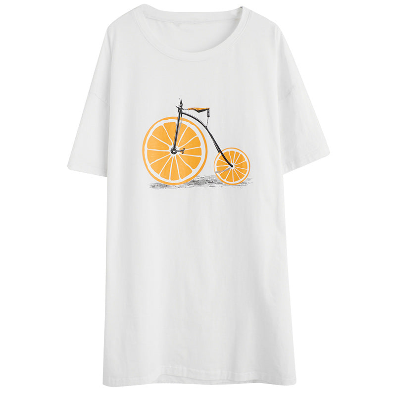 Plus Size Dame-bh'er 160 Løs Rund Hals Print