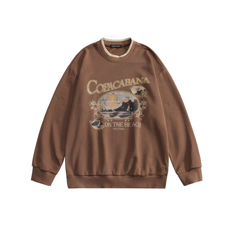 Japansk Retro Niche Design Rundhalset Sweater Par Tøj