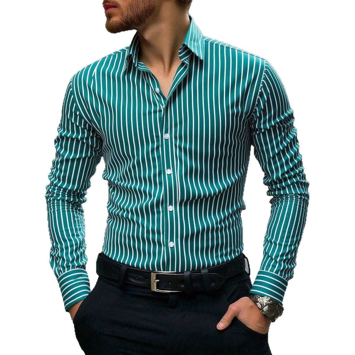 Men's Casual Simple And Fashionable Long-sleeved Shirt