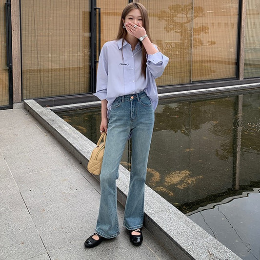 Women's Blue Jeans Autumn Slimming Mop