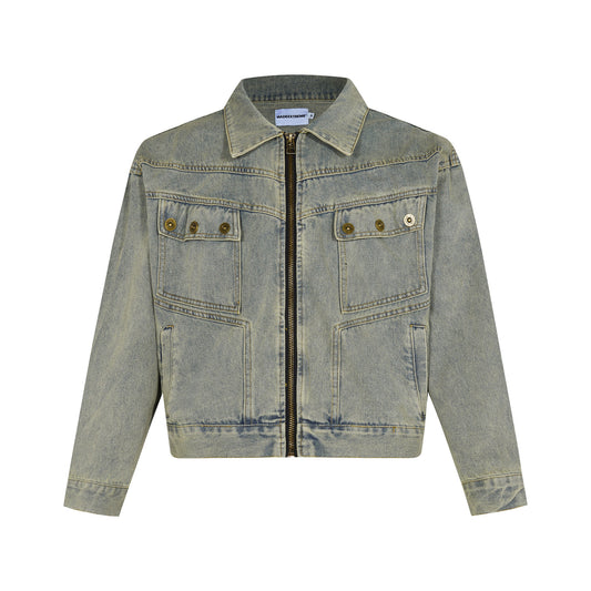 Washed Do The Old Cowboy Coat Short Jacket For Men And Women