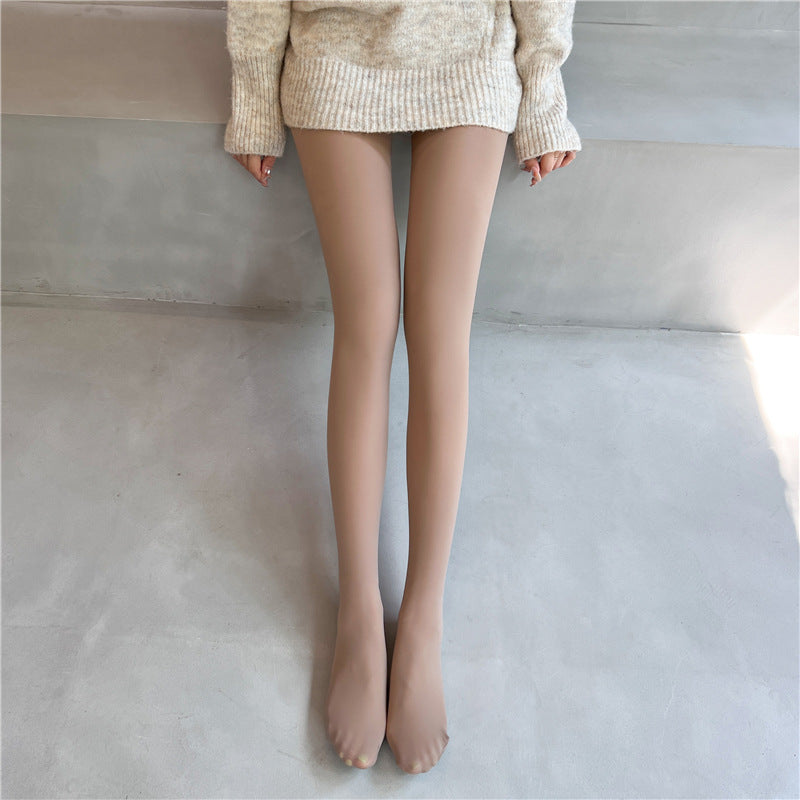 Nude One-piece Pants In Flesh Color Single-layer Bare Leg Pantyhose Female Leggings