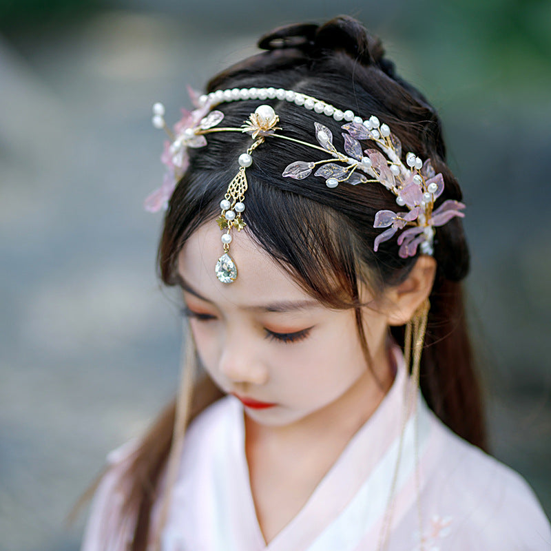 Children's Hanfu Headdress Girls Antique Forehead Hairband