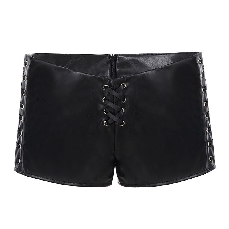 Cockroach-band Low-rise Solid-color Basic Womens Shorts