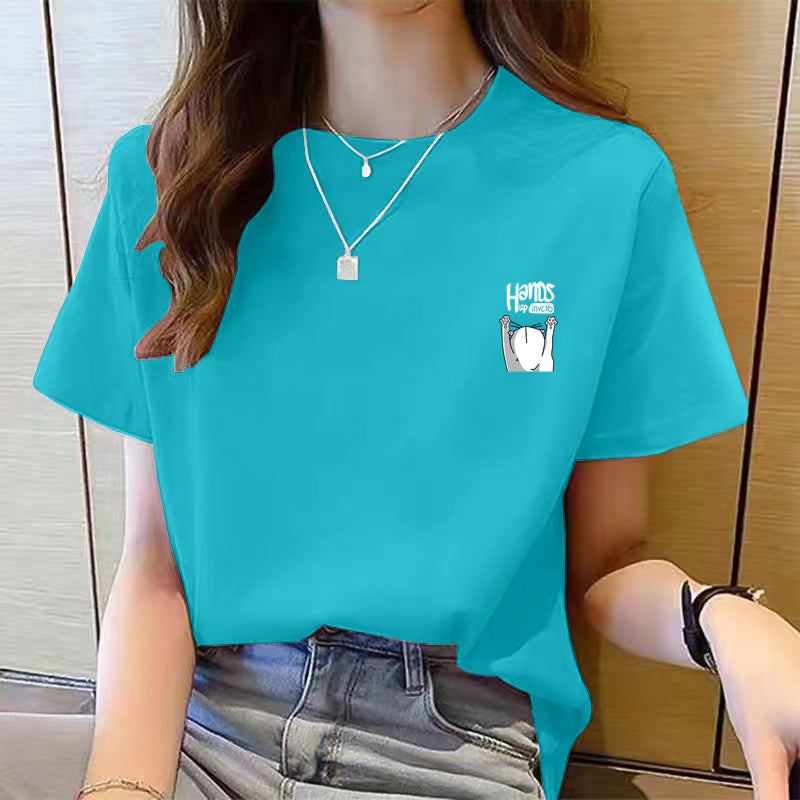 Women's Cute Bear Plus Size Cotton Short Sleeve T-shirt