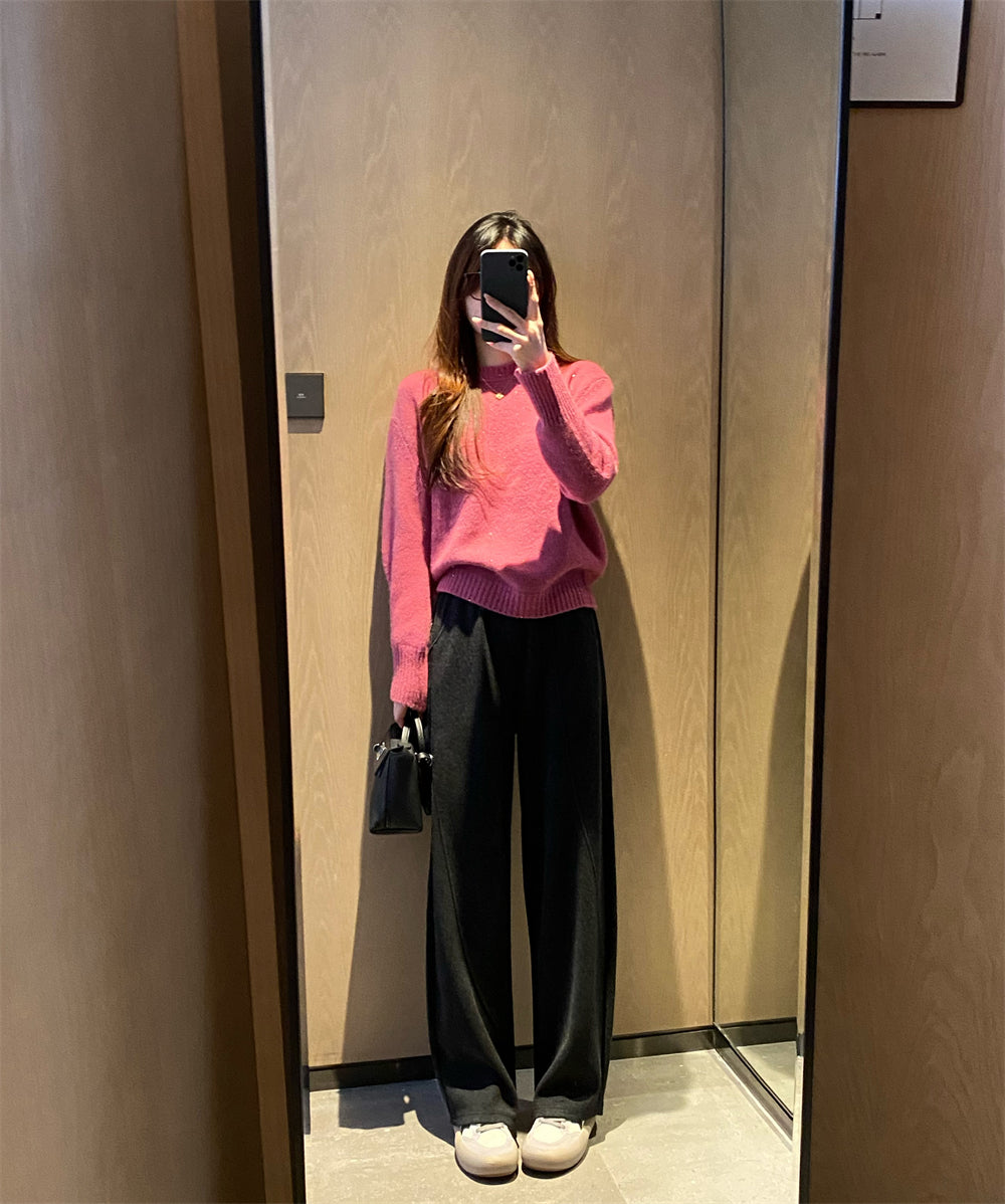 Thickened Acetate Wool Casual Slimming Woolen Wide-leg Pants