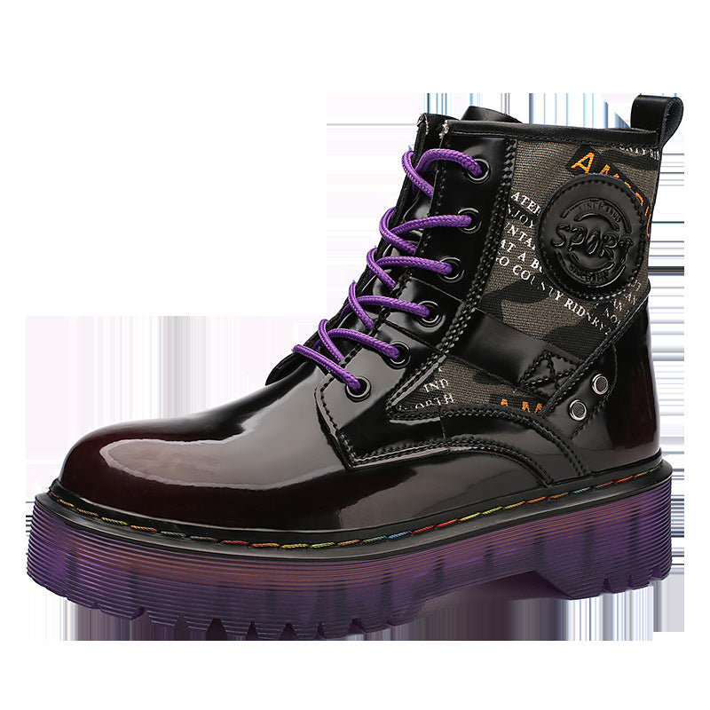 Tooling Boots Big Head Leather Boots High-top Laces