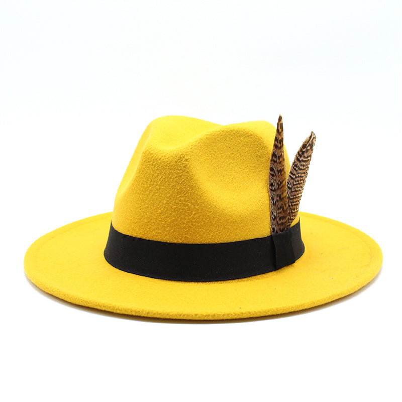 British Style Versatile Flat Border Jazz Hat Woolen