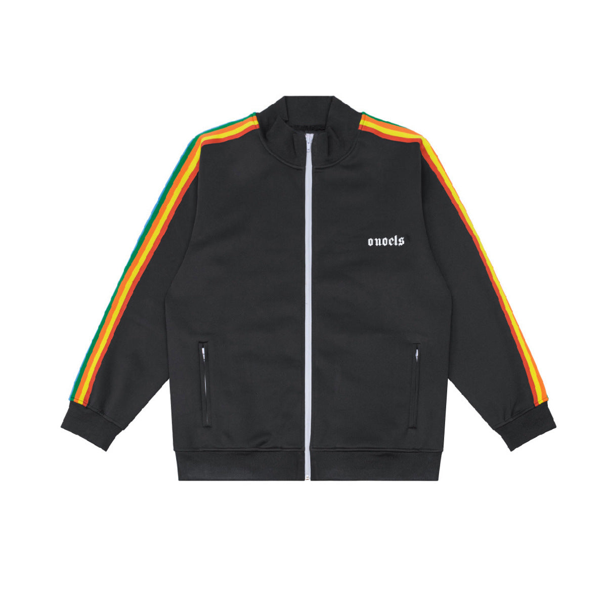 Angel Rainbow Side Woven Strip Classic Vintage Baggy Coat