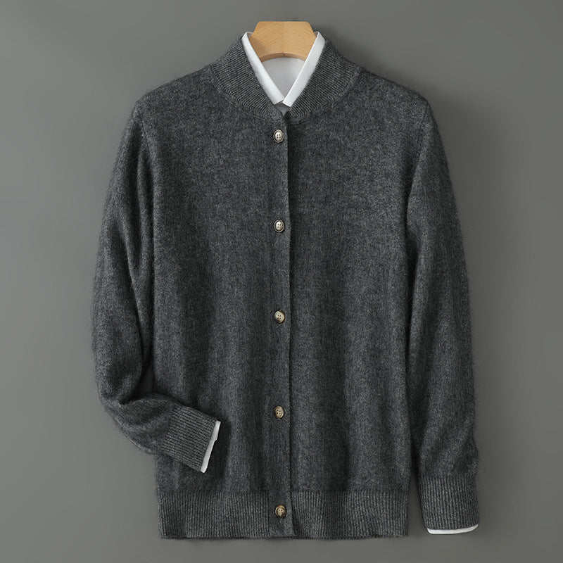 Casual Plus Size Outer Wear Men's Dehaired Angora Sweater