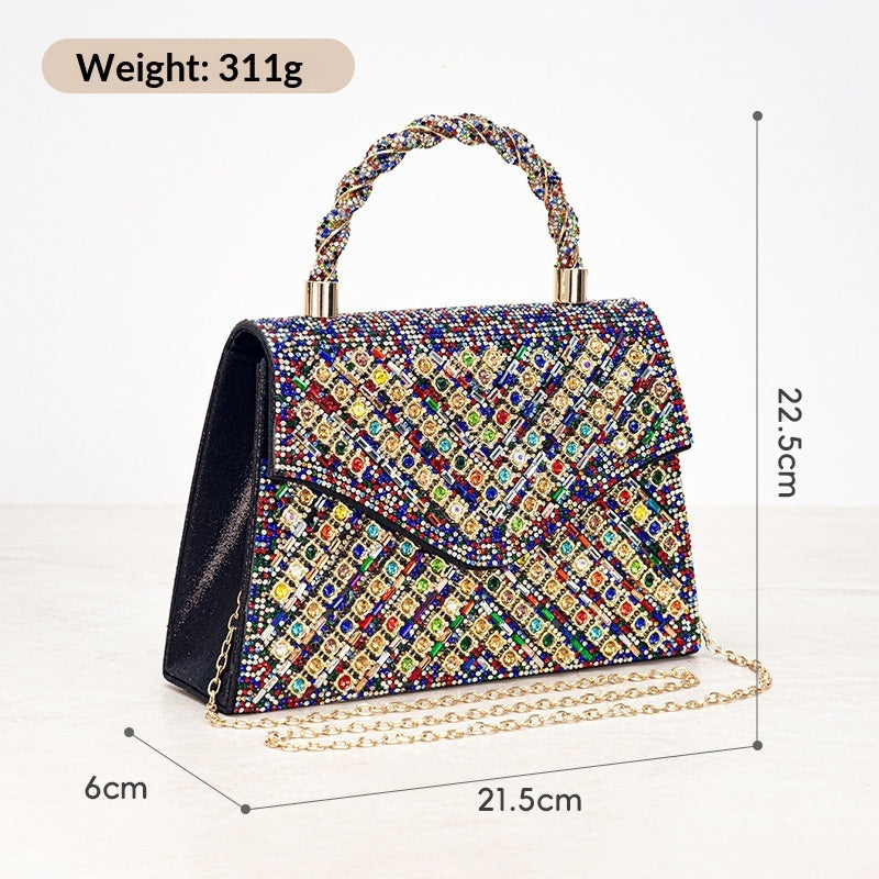 European And American Retro Banquet Handbag With A Sense Of High-end Inlaid Diamonds