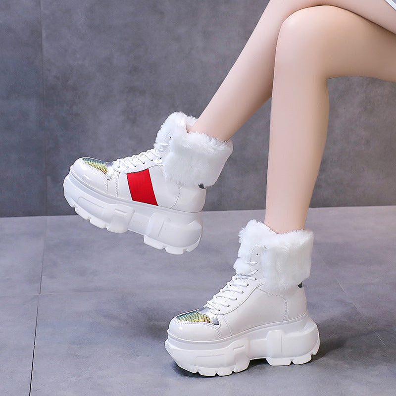 Thick-soled And Velvet Thickened Warmth Student Cotton Shoes