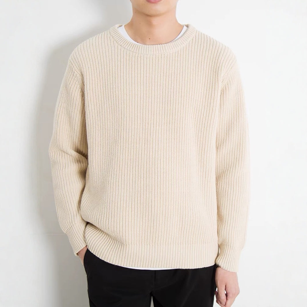 Wool Sweater Foreign Trade Gray Black Round Neck Loose Pullover Knitwear Unisex