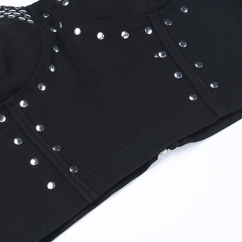 Women's Trendy Stud Metal Suspender Top
