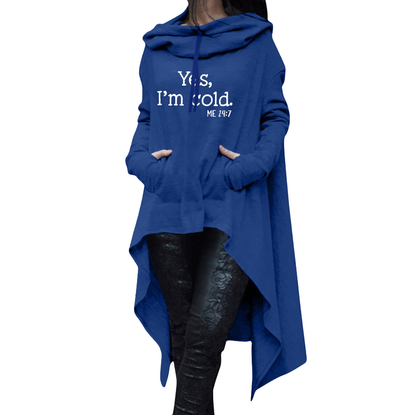 Efterår og vinter mellemlang hættetrøje med Halloween-print, afslappet top i plus size
