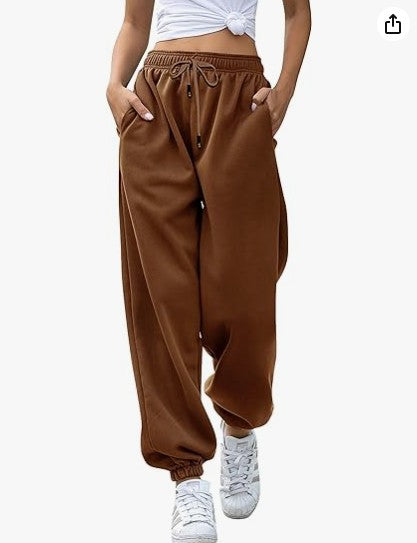 Women's Loose Leisure Sports Drawstring Wide Leg Ankle Banded Pants